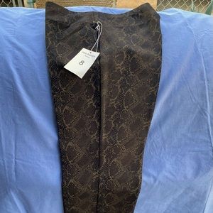 Women LENA GABRIELLE LG Brown Snake Skin Pants size 8